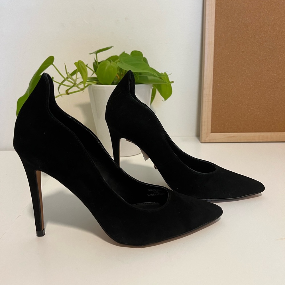 Topshop Black Suede Heels